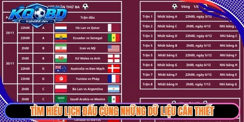 Tìm hiểu lịch đấu cùng những dữ liệu cần thiết